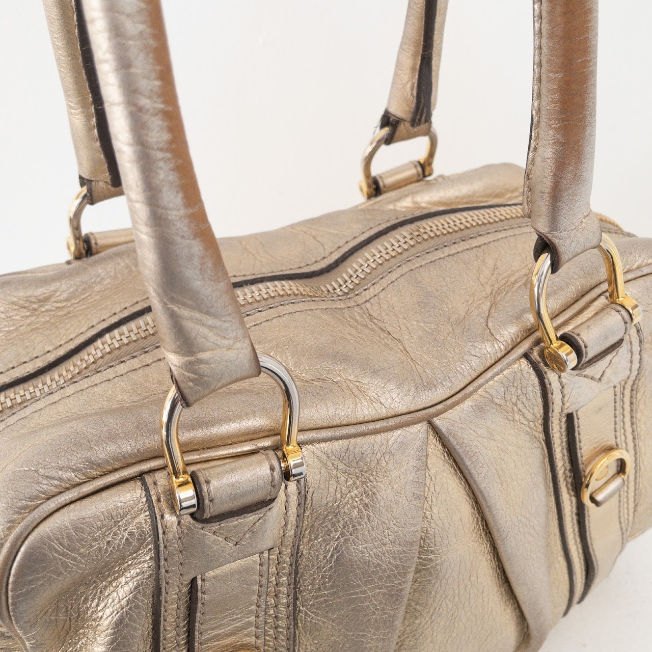 Burberry Golden Metallic Handbag