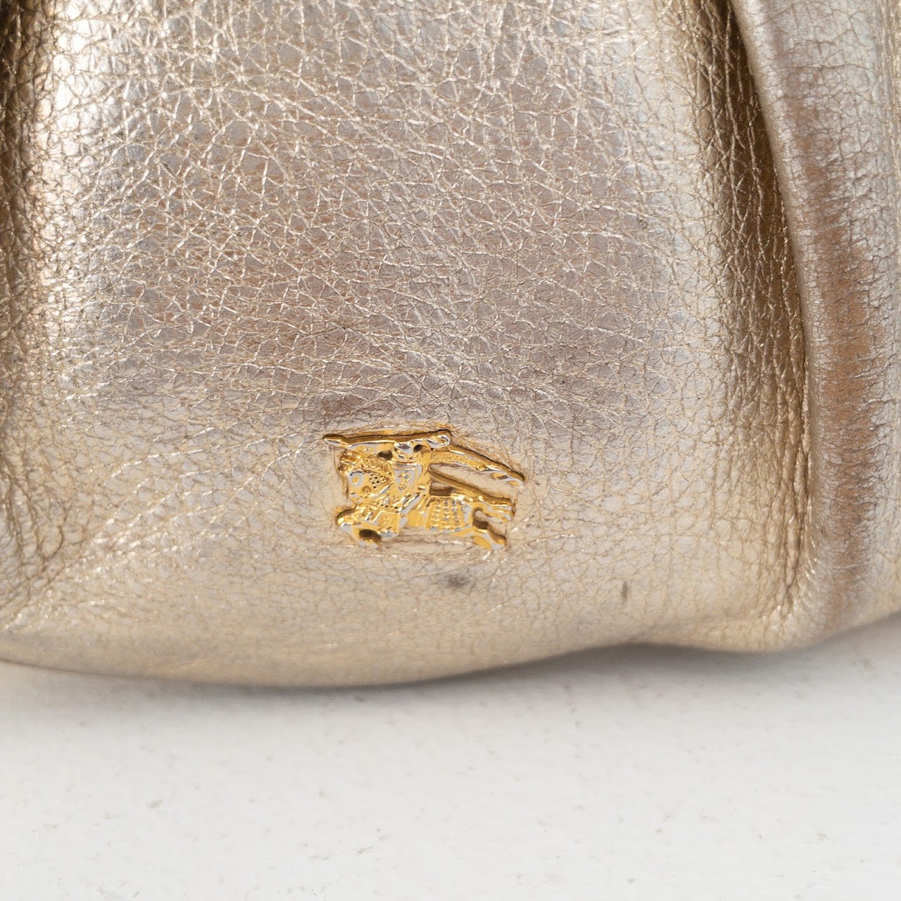 Burberry Golden Metallic Handbag