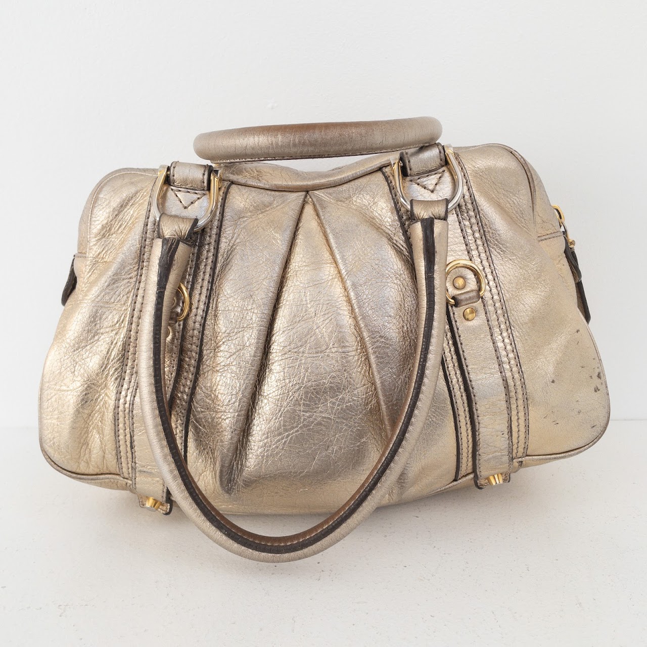 Burberry Golden Metallic Handbag