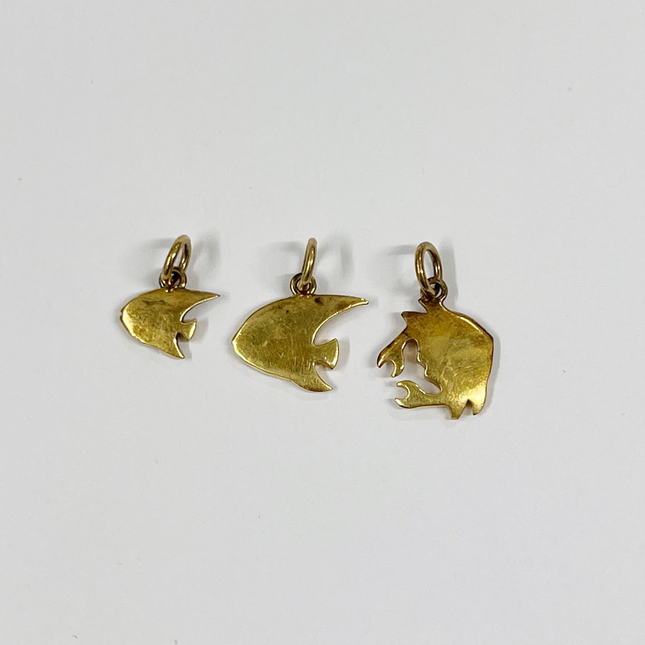 18K Gold Sea Life Pendant Trio