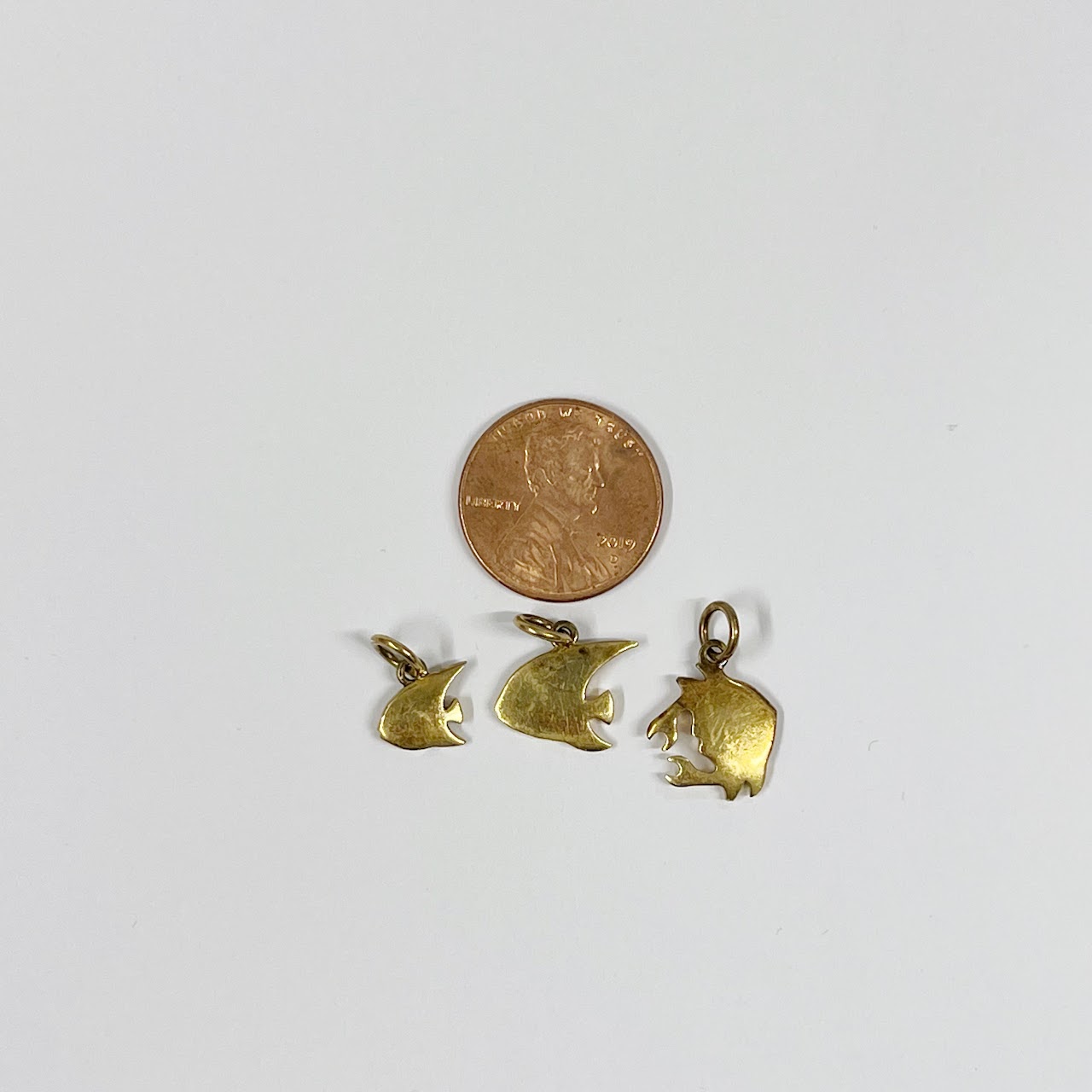 18K Gold Sea Life Pendant Trio