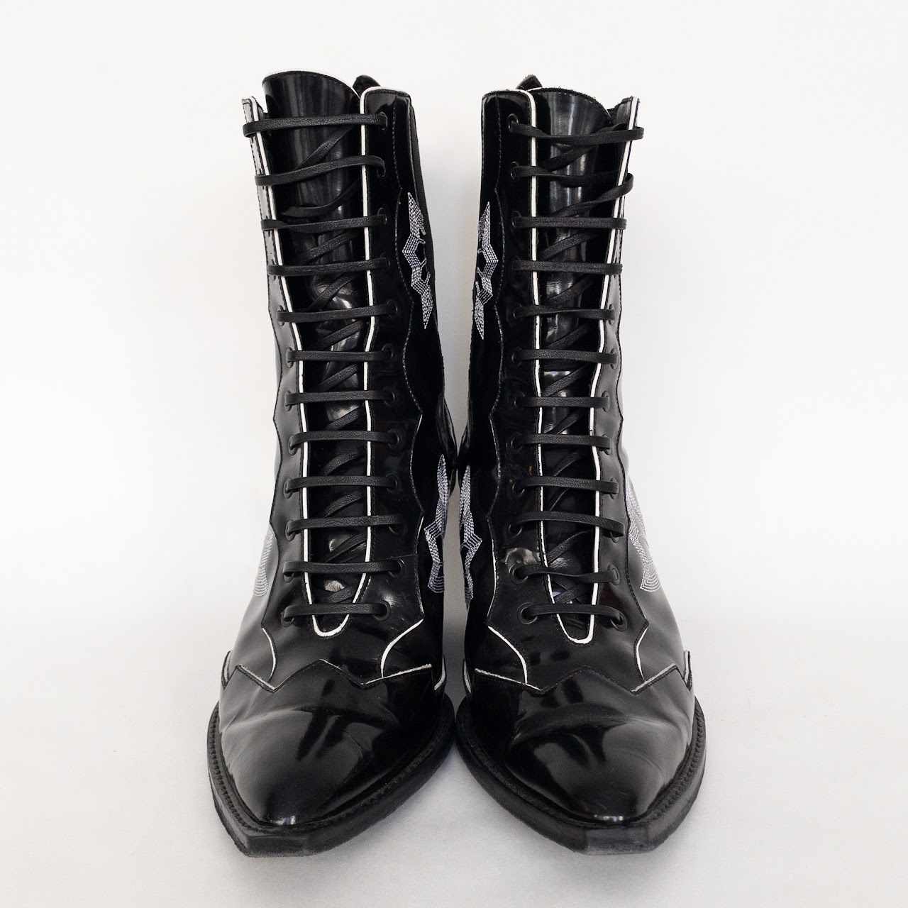 Coach Western Stitch Lace-Up Boots