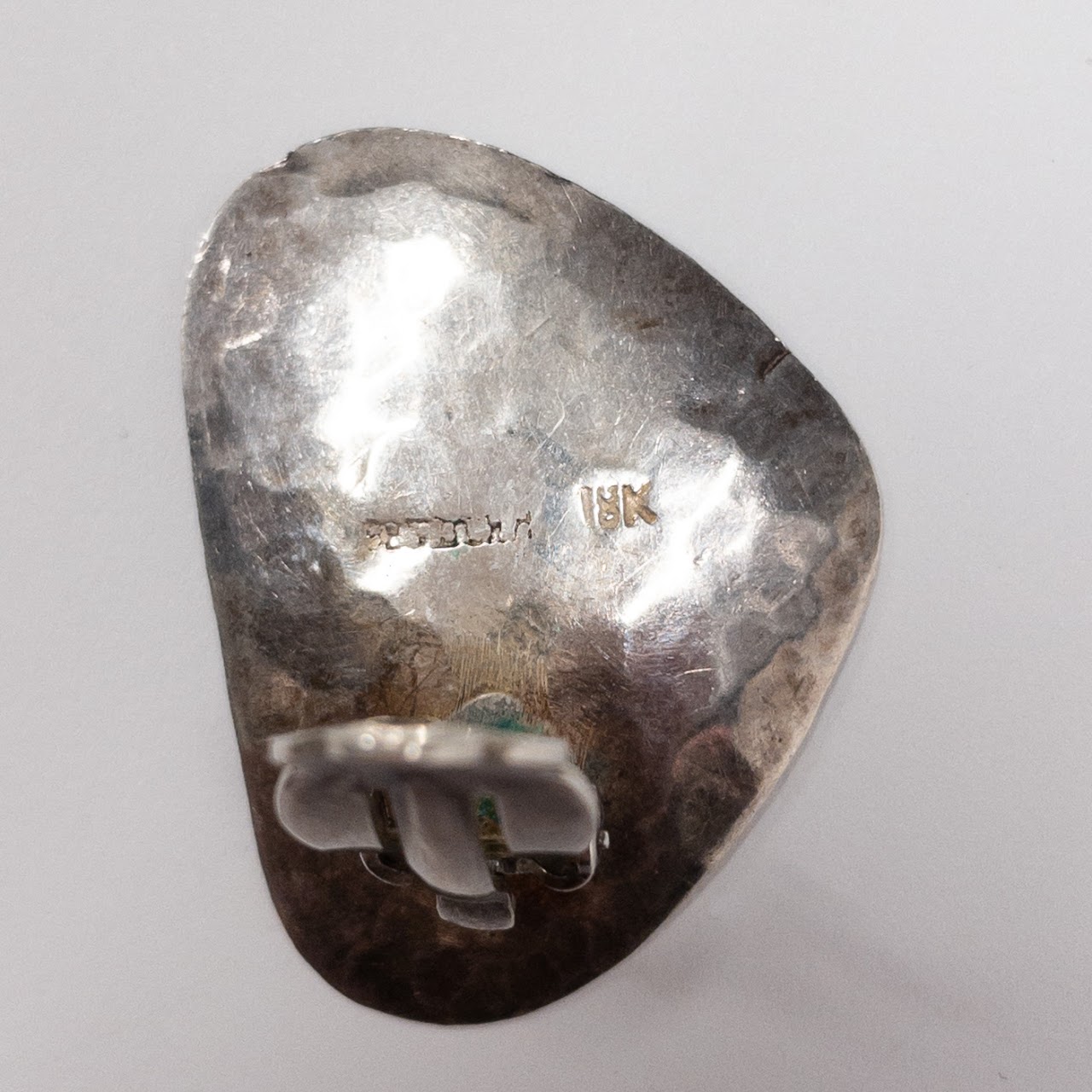 Sterling Silver & 18K Gold Incan Clip Earrings