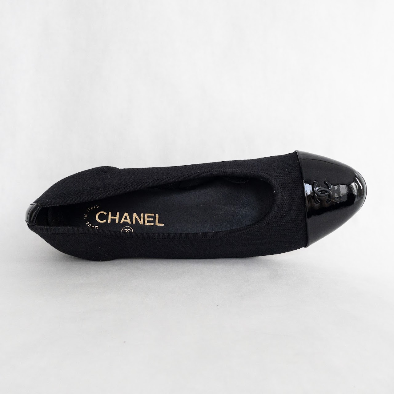 Chanel Patent Leather Cap Ballet Flats