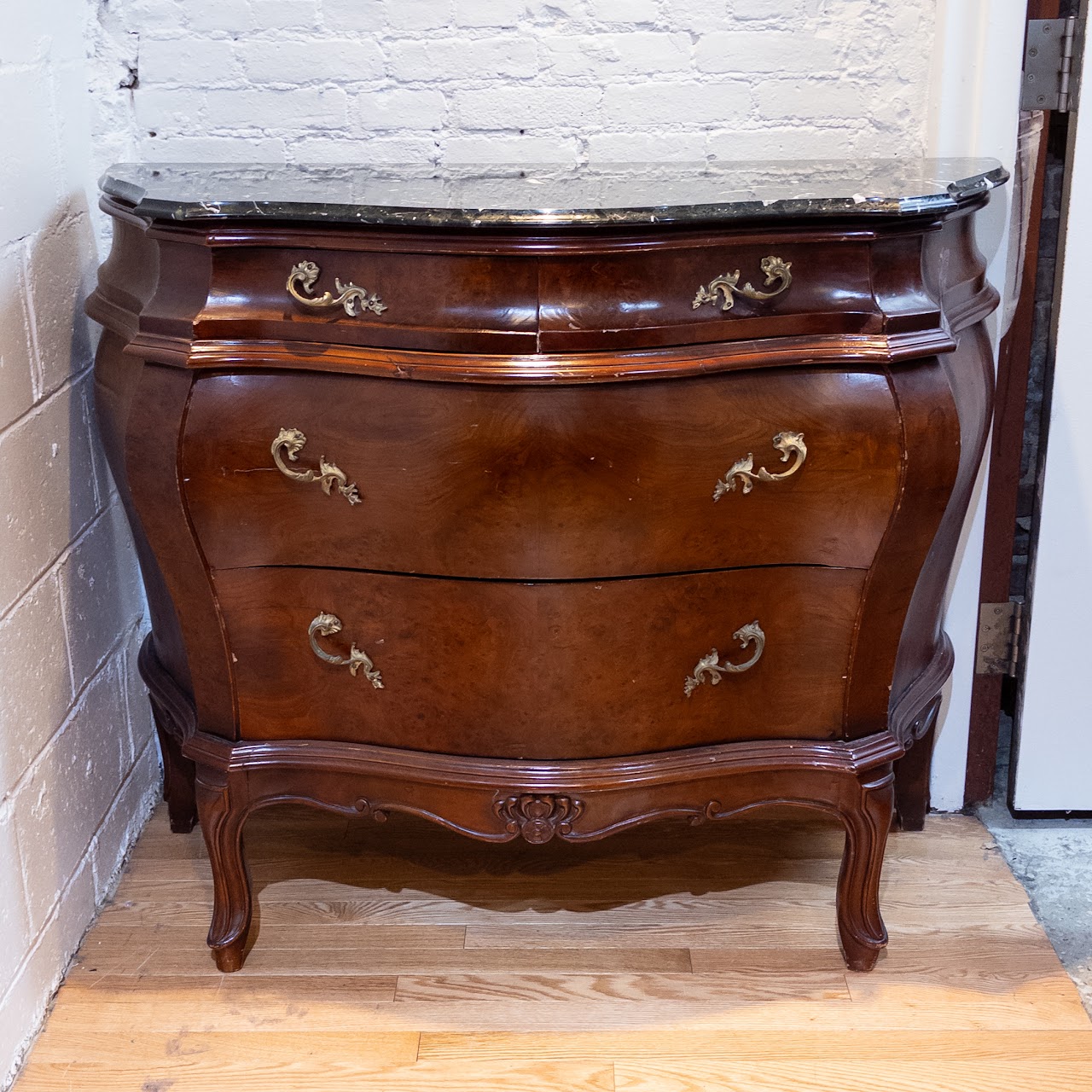 Marble Top Bombé Chest