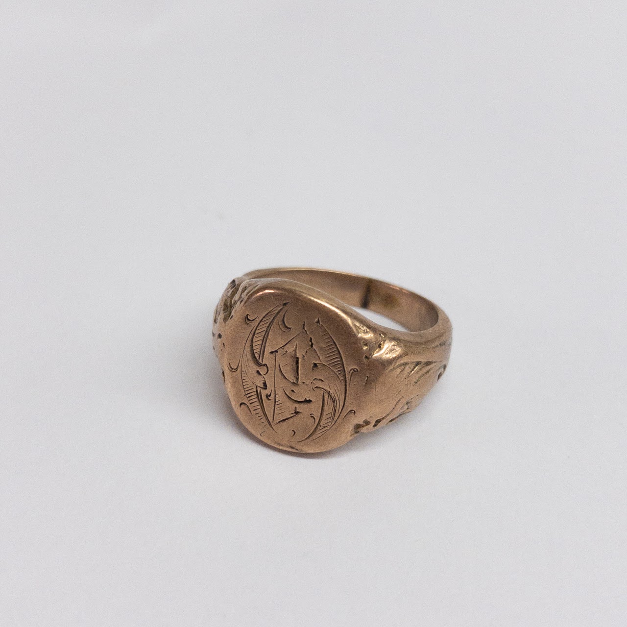 10K Gold Monogram Signet Ring