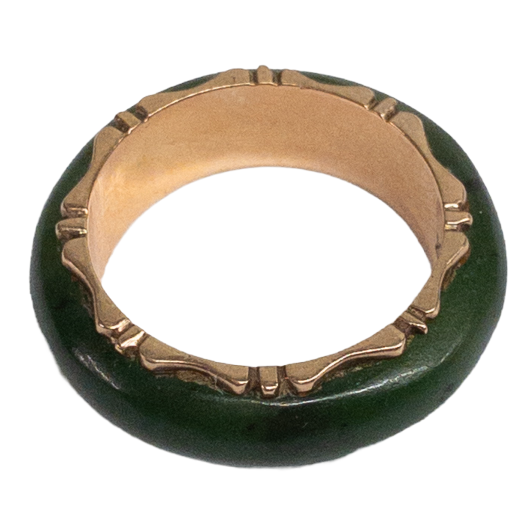 14K Gold Green Stone Ring