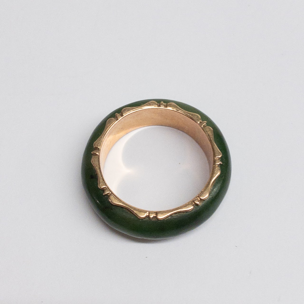 14K Gold Green Stone Ring