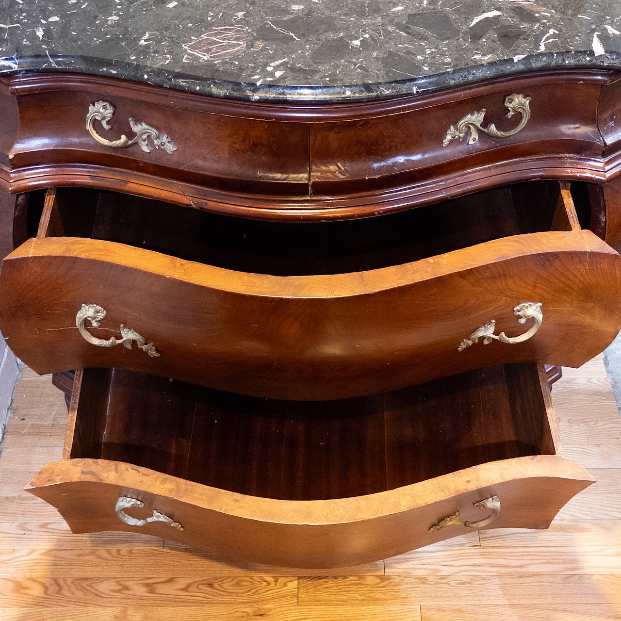 Marble Top Bombé Chest