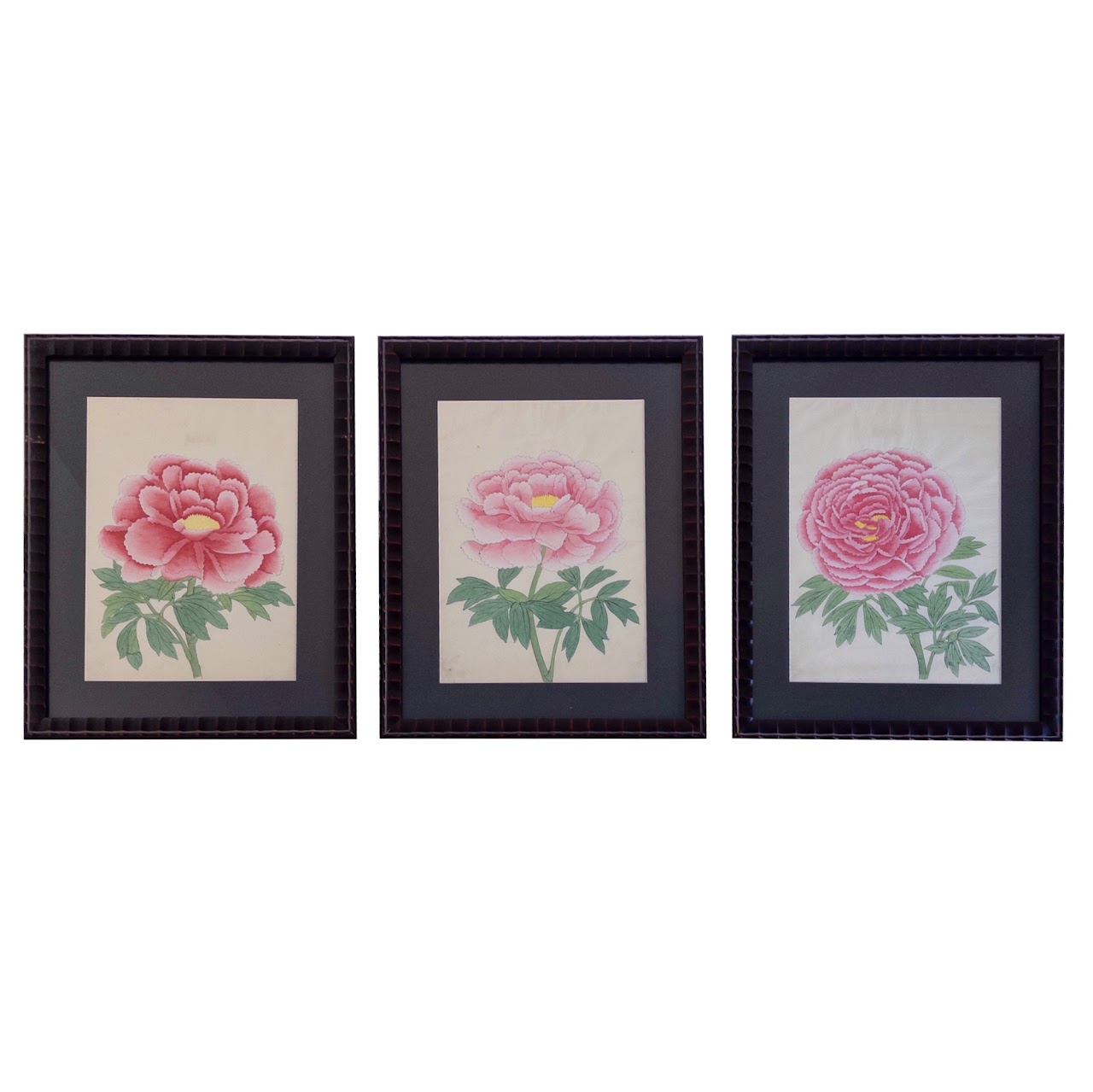 Chrysanthemum Woodblock Print Triptych