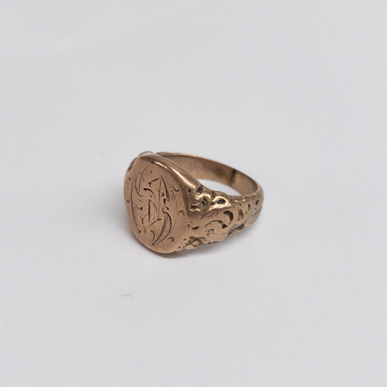 10K Gold Monogram Signet Ring