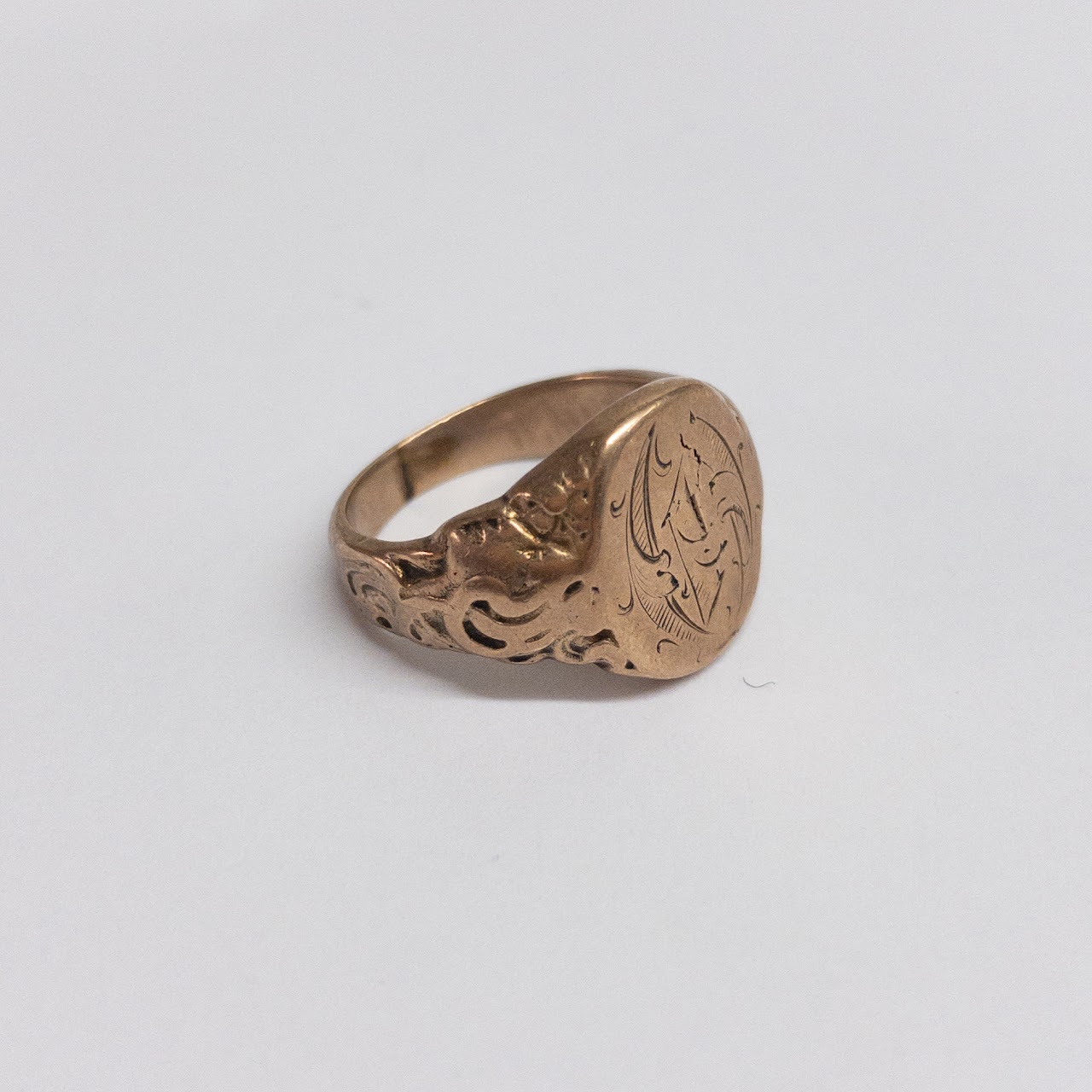 10K Gold Monogram Signet Ring