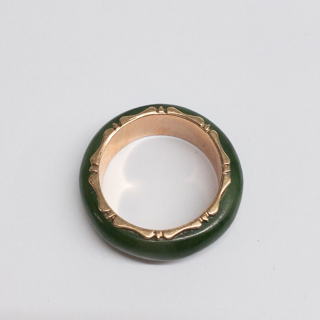 14K Gold Green Stone Ring