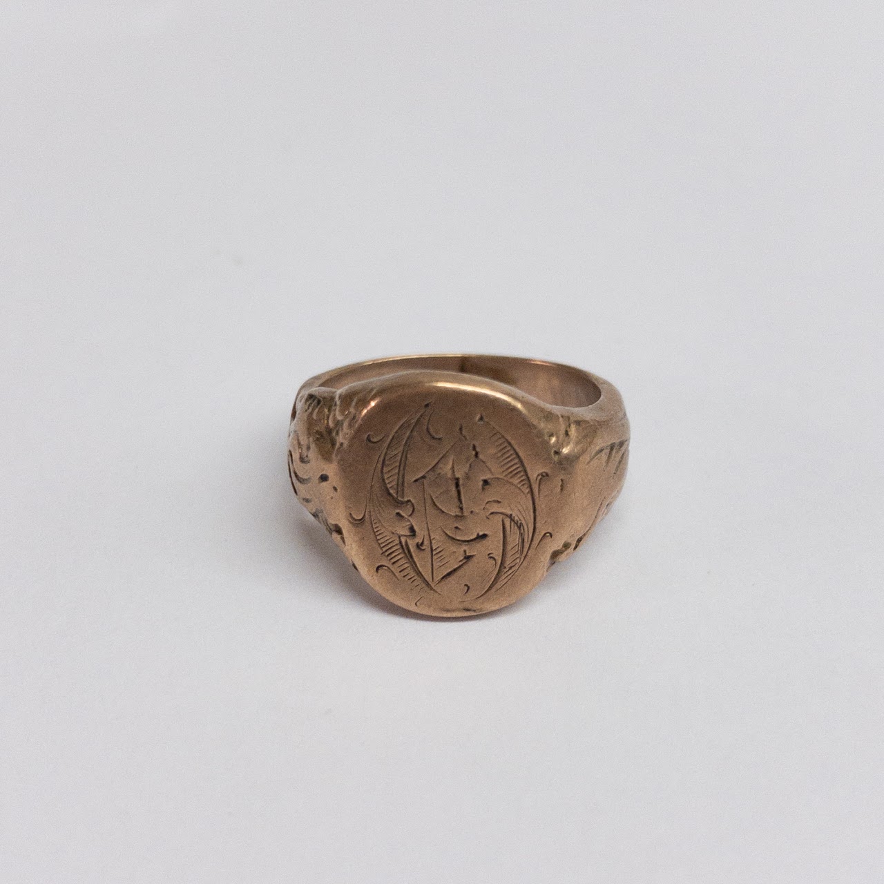 10K Gold Monogram Signet Ring