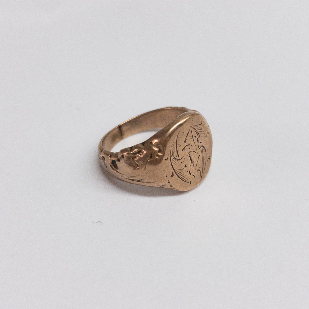 10K Gold Monogram Signet Ring