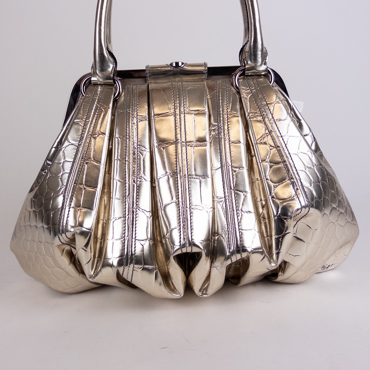 Alexander McQueen Metallic Elvie Bag