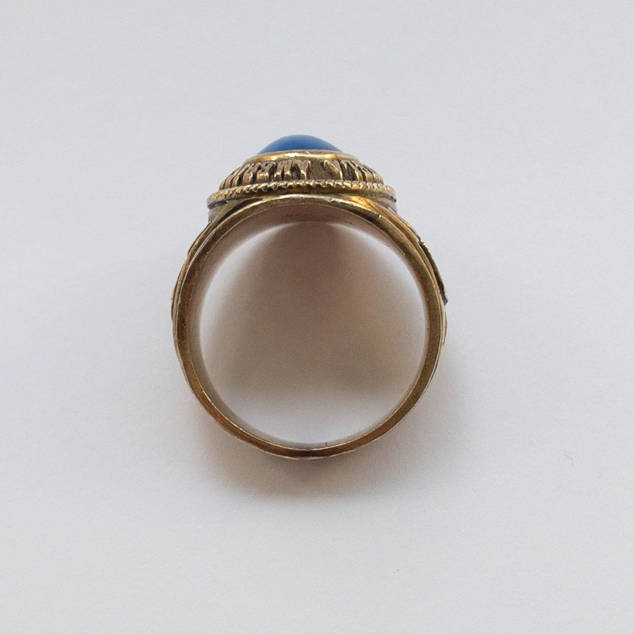 10K Gold and Blue Stone Class Ring