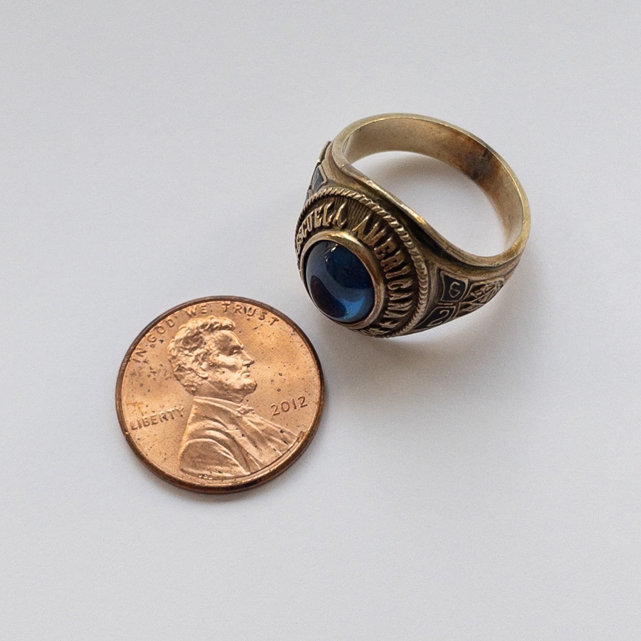 10K Gold and Blue Stone Class Ring