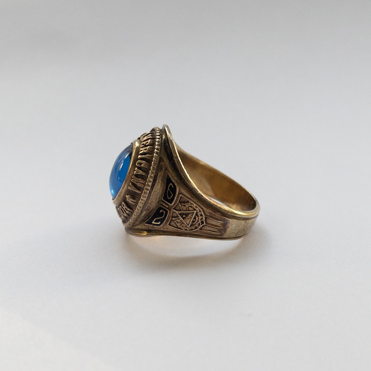 10K Gold and Blue Stone Class Ring