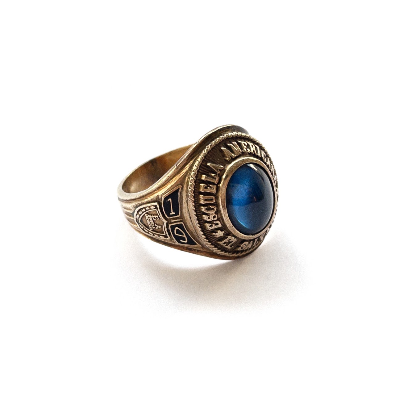 10K Gold and Blue Stone Class Ring