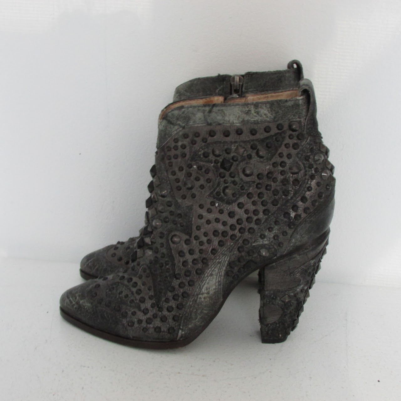 Frye Studded Leather High Heel Boots