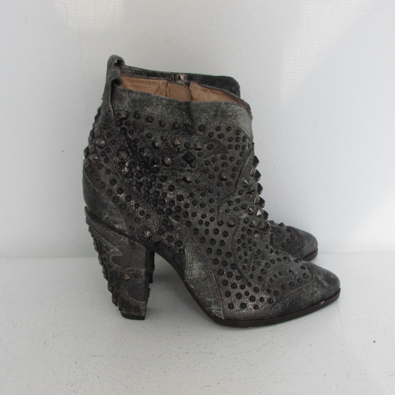 Frye Studded Leather High Heel Boots