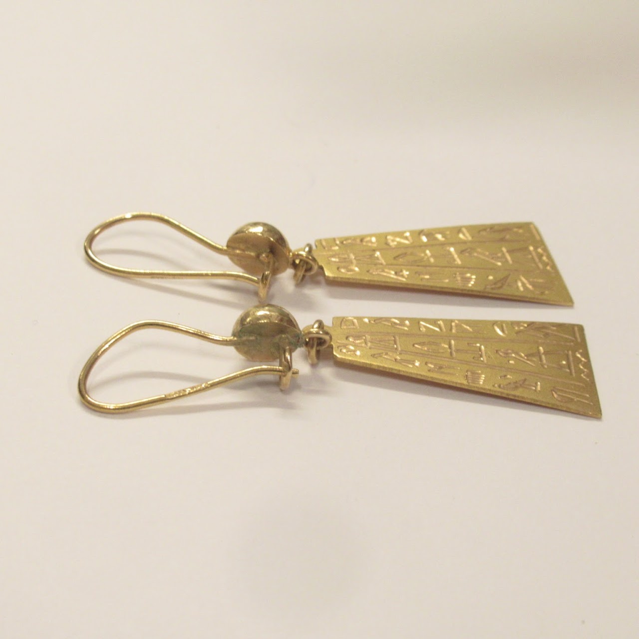 18K Gold Hieroglyphics Earrings