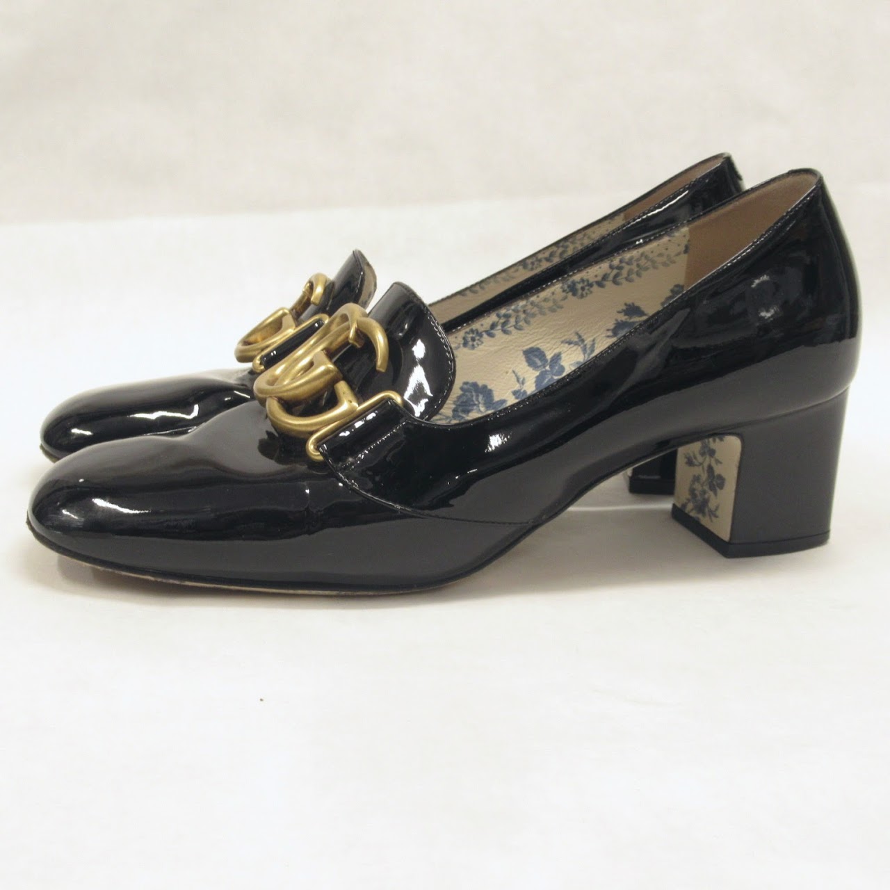 Gucci Patent Leather Block Heel Pumps