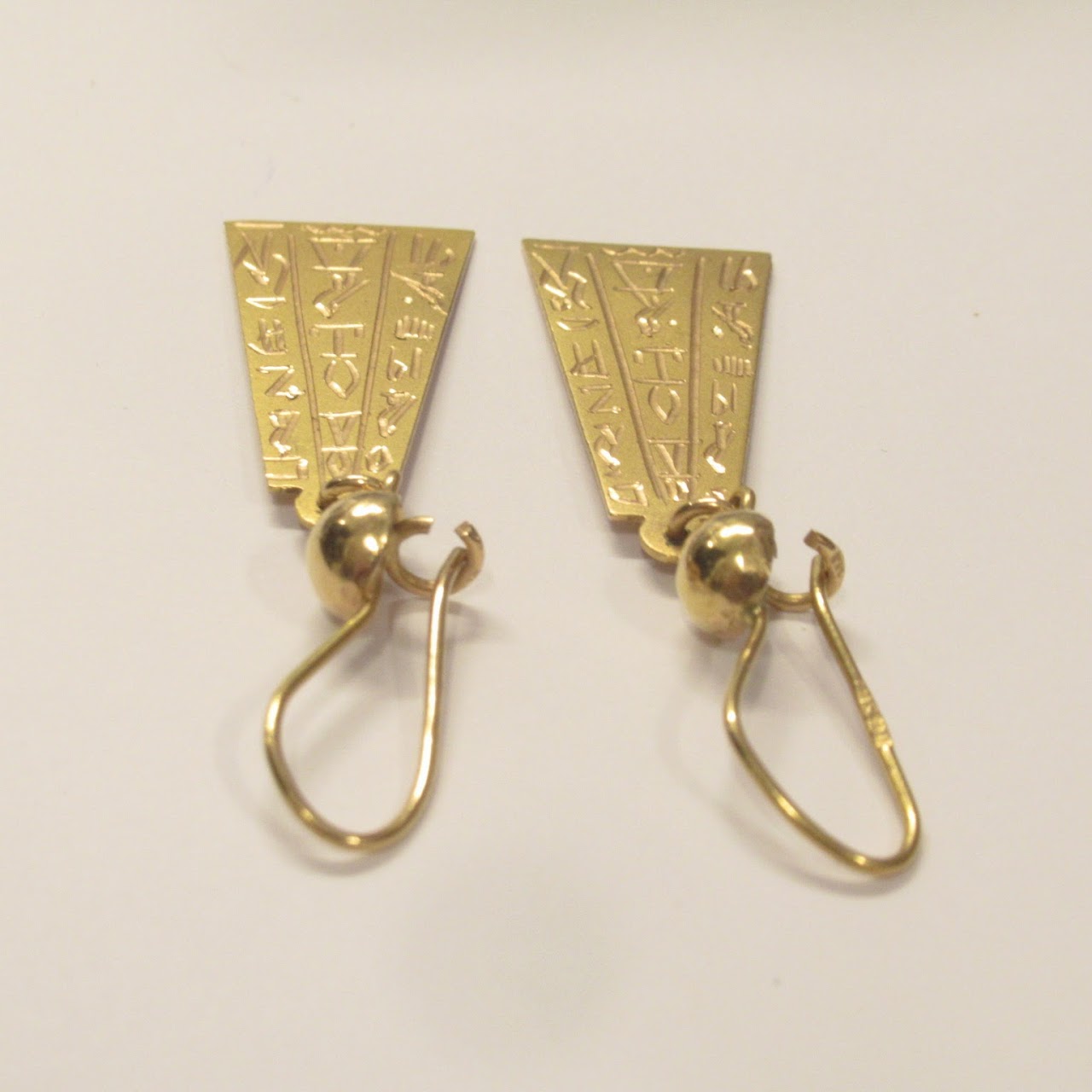 18K Gold Hieroglyphics Earrings