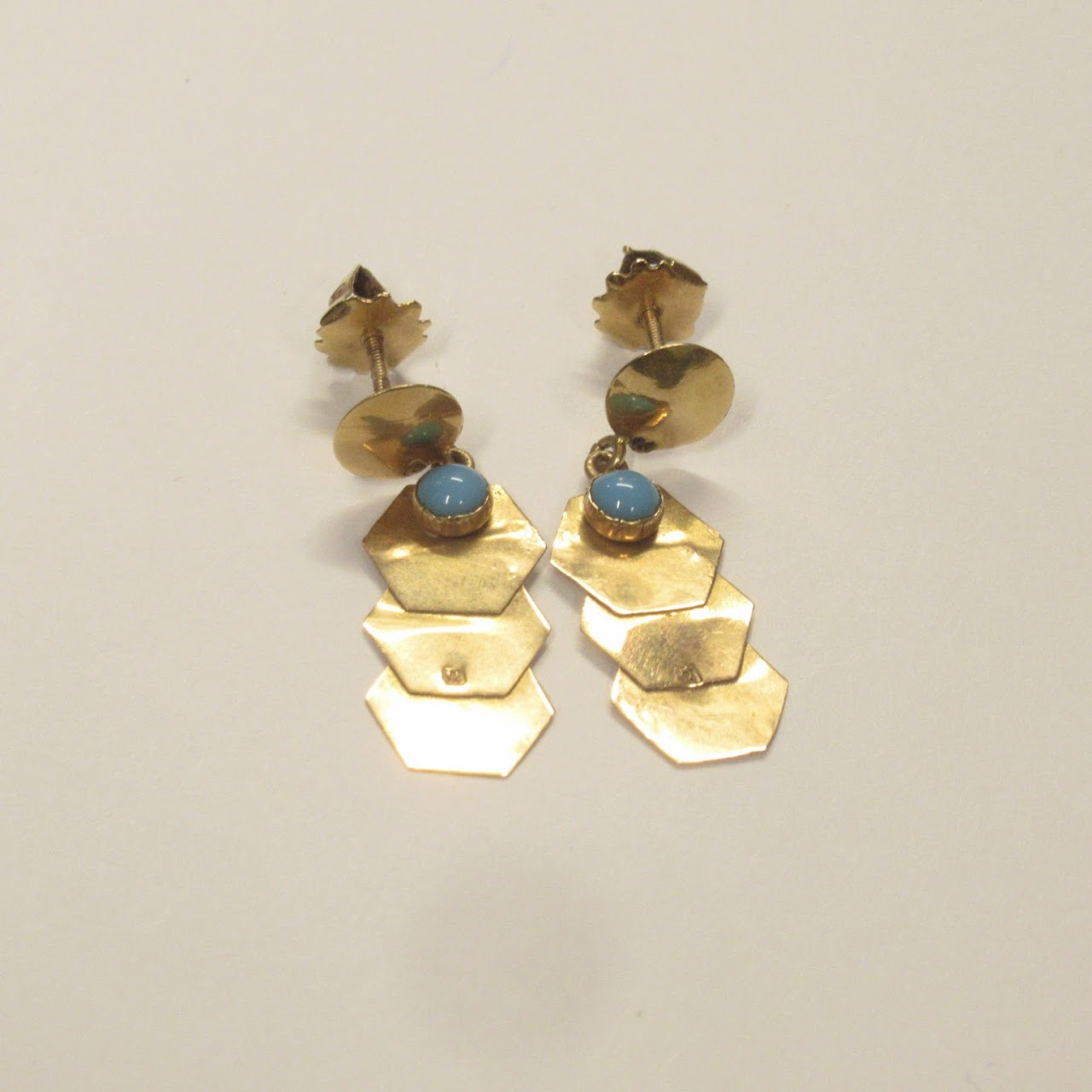 18K Gold & Turquoise Drop Earrings