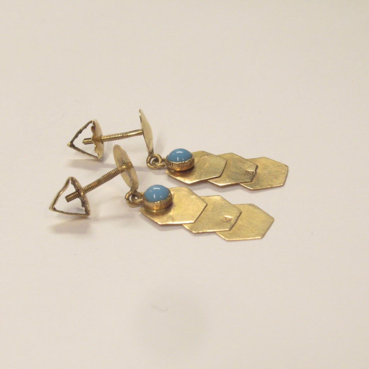 18K Gold & Turquoise Drop Earrings