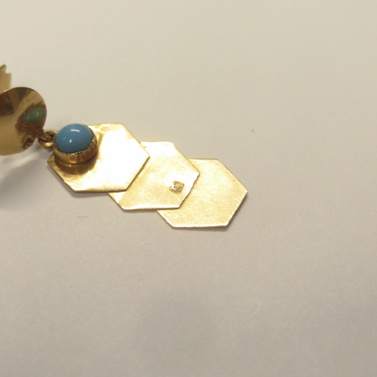 18K Gold & Turquoise Drop Earrings