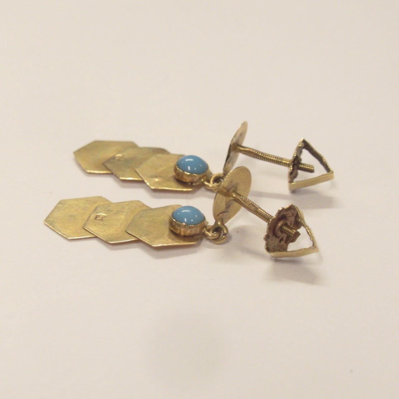 18K Gold & Turquoise Drop Earrings