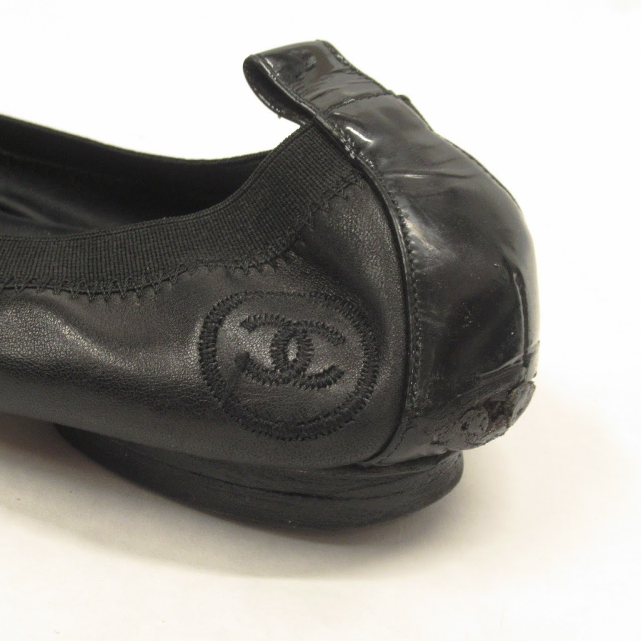 Chanel Leather Elastic Flats