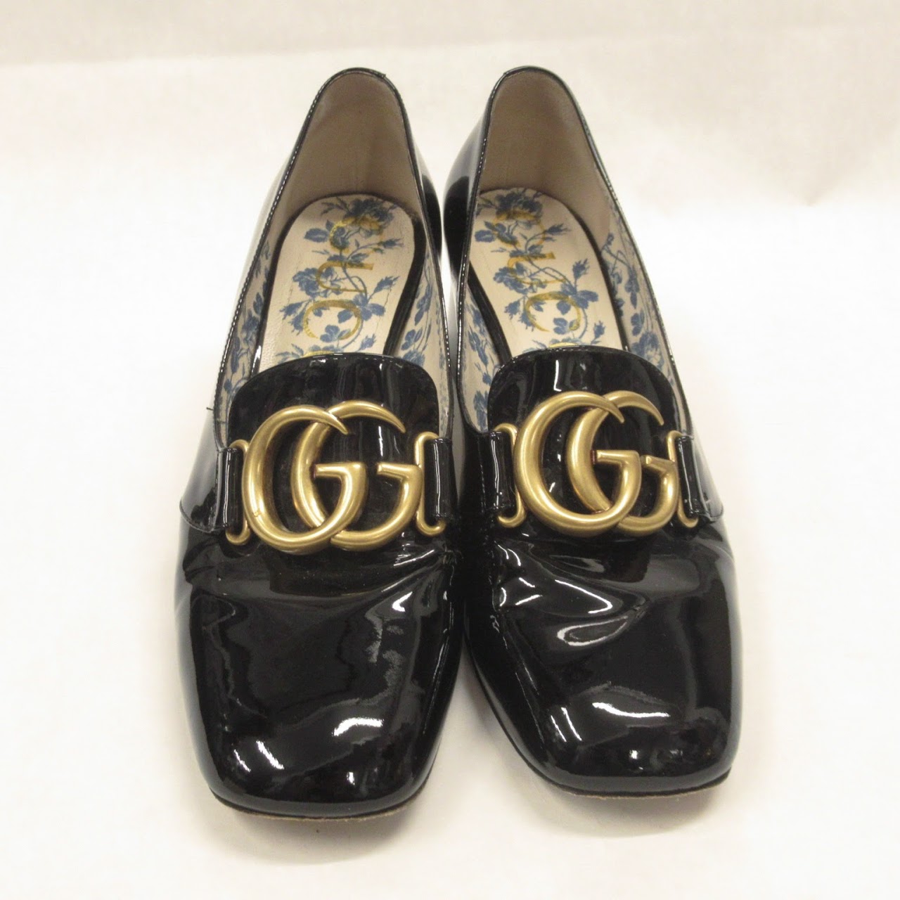 Gucci Patent Leather Block Heel Pumps