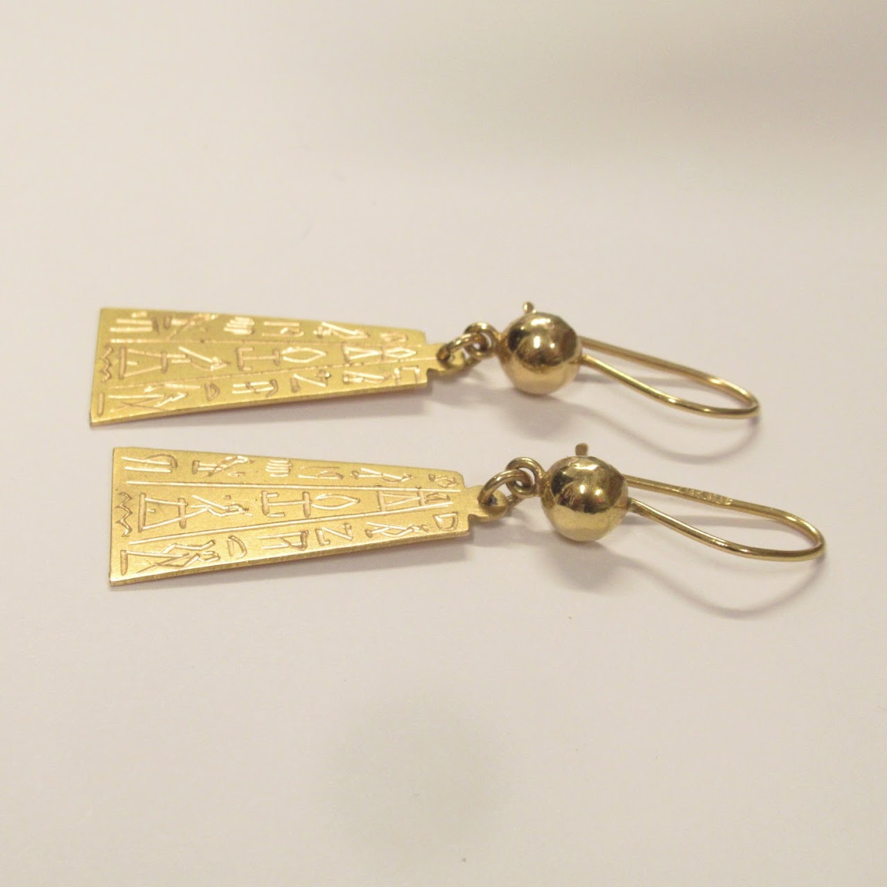 18K Gold Hieroglyphics Earrings