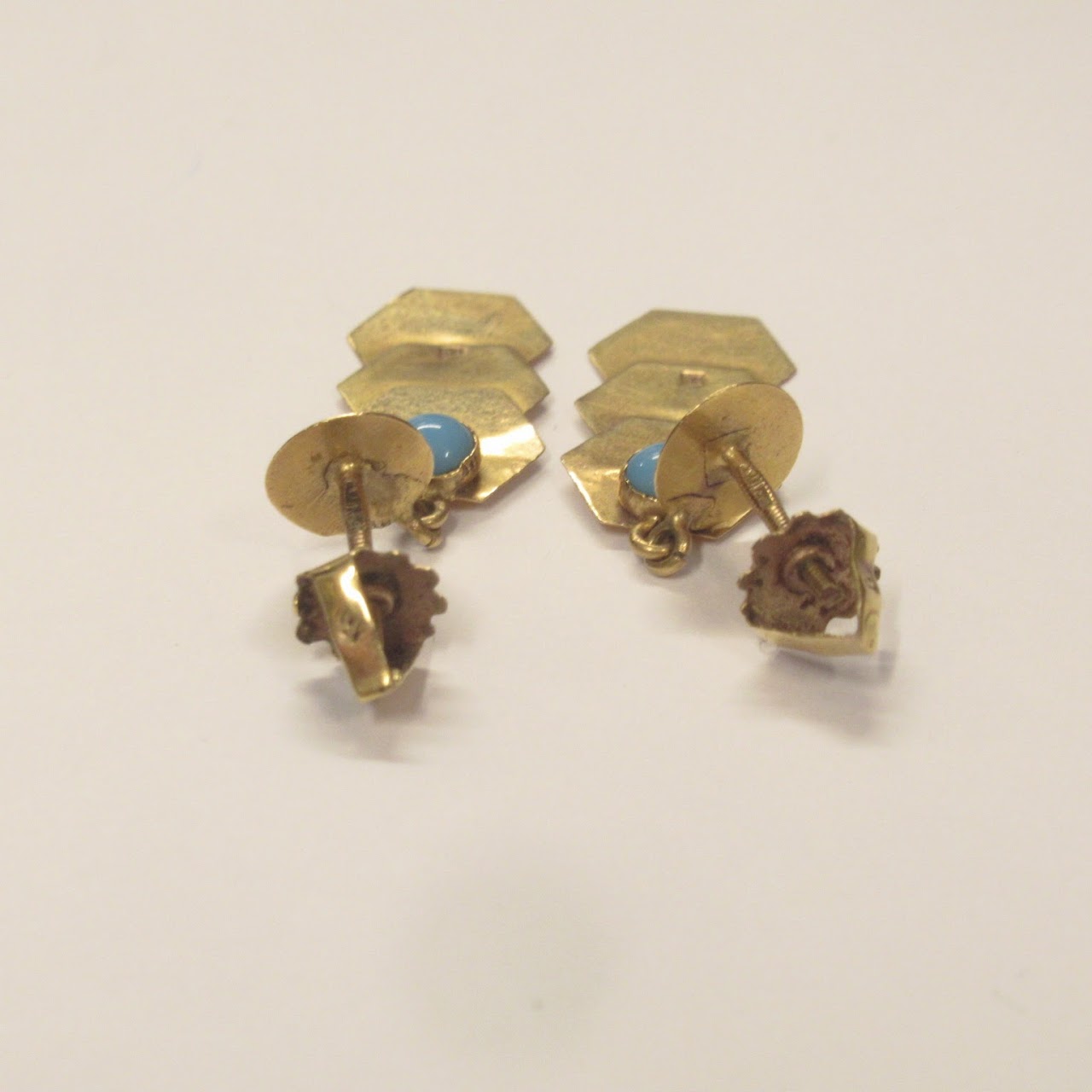 18K Gold & Turquoise Drop Earrings