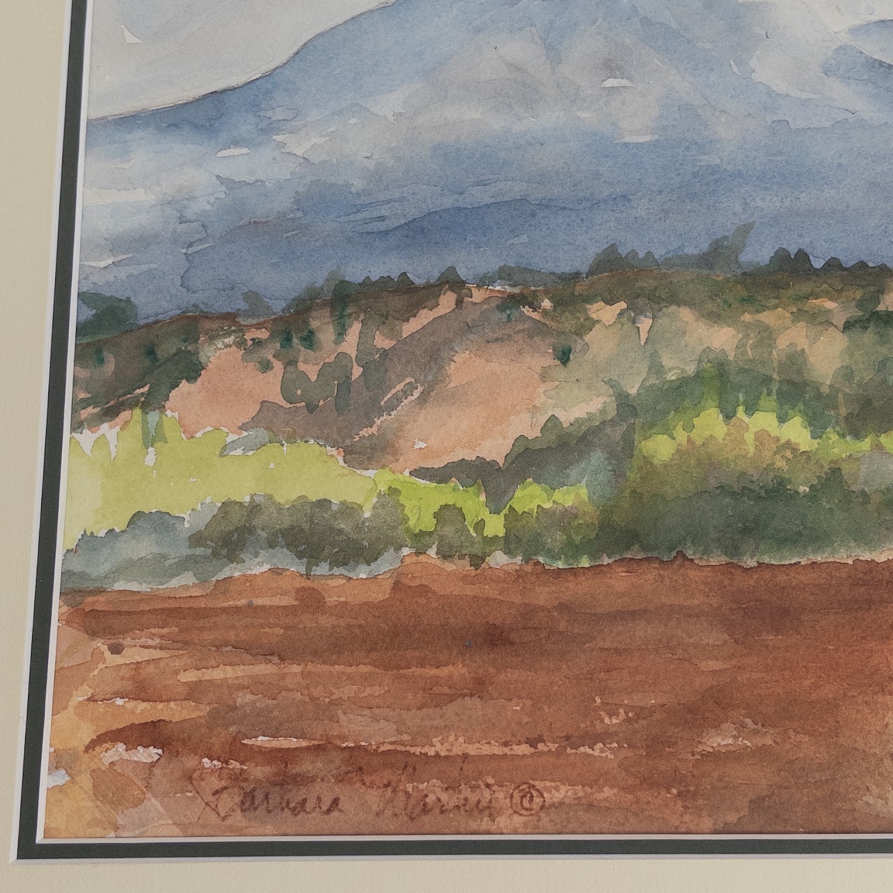 Barbara Martin Signed Watercolor Landscape Painting