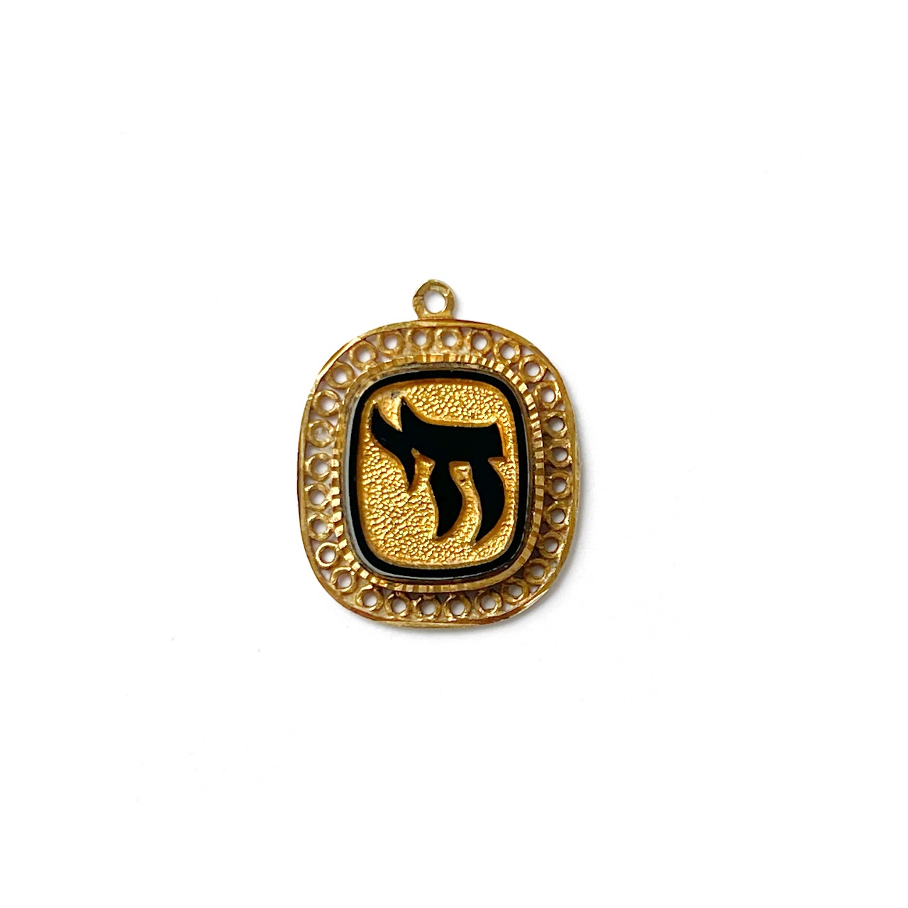 14K Gold Hebrew Character Pendant