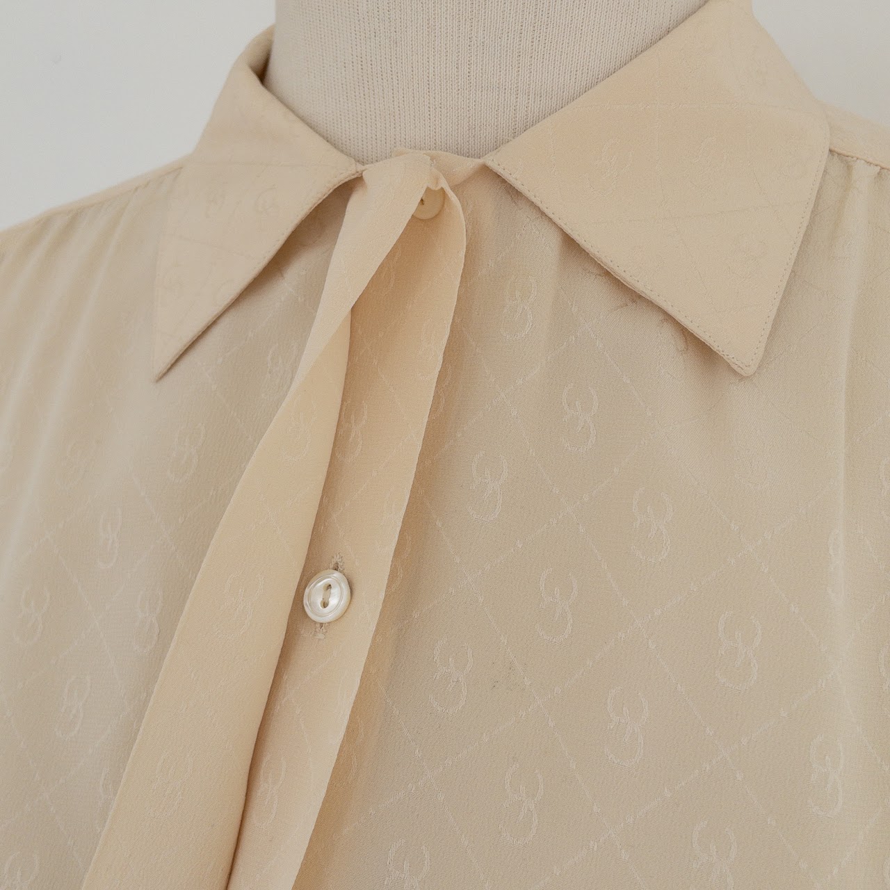 Silk Letter Patterned Blouse