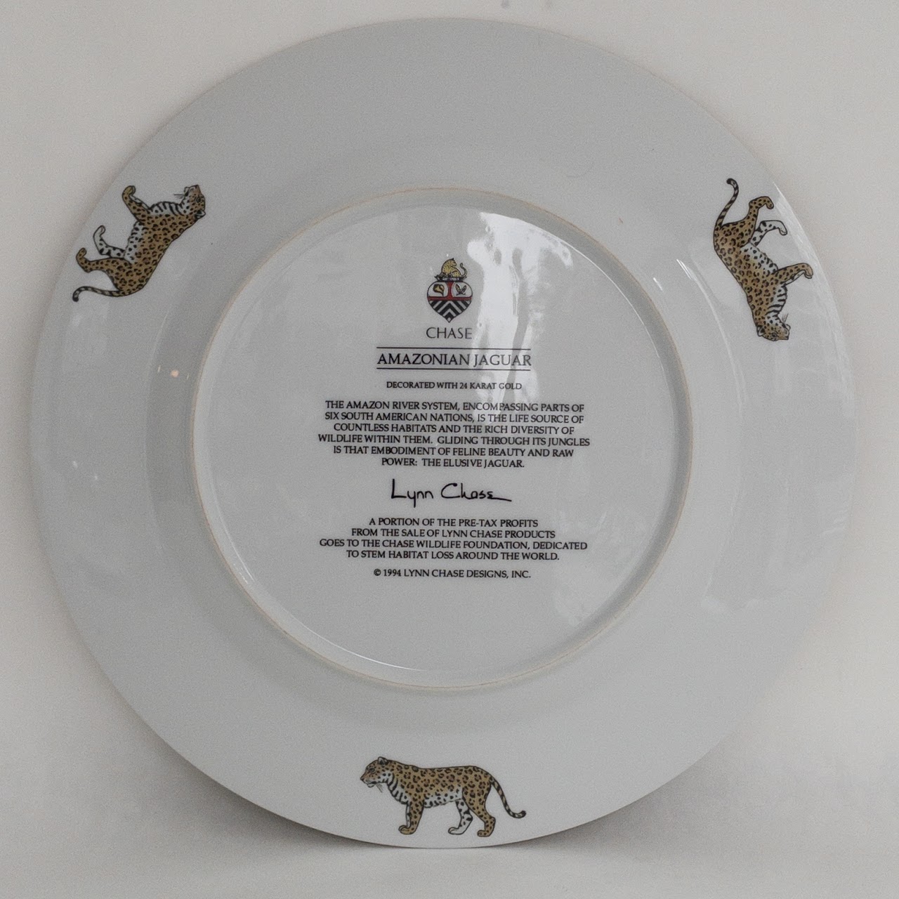 Lynn Chase Amazonian Jaguar Collector Plate