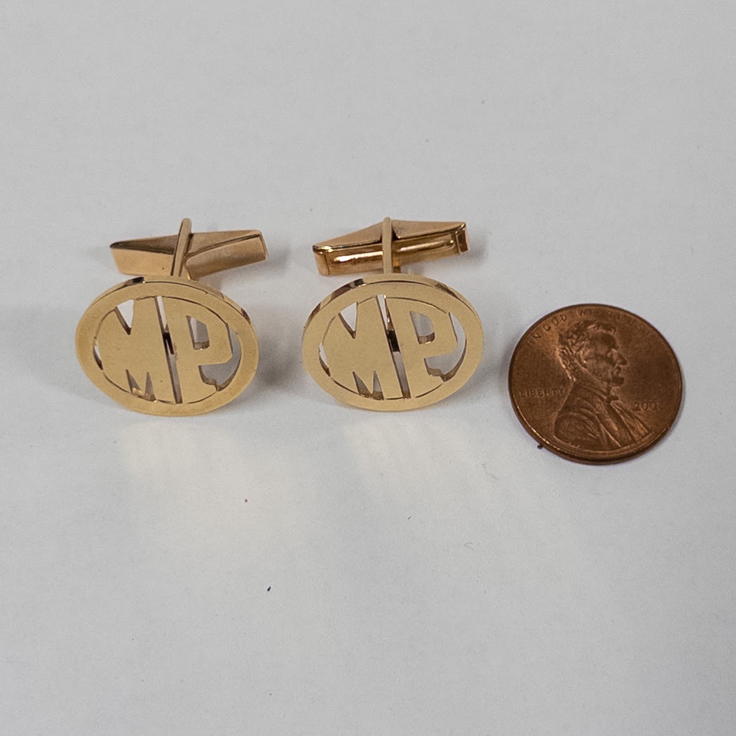 14K Gold Monogram Cufflinks