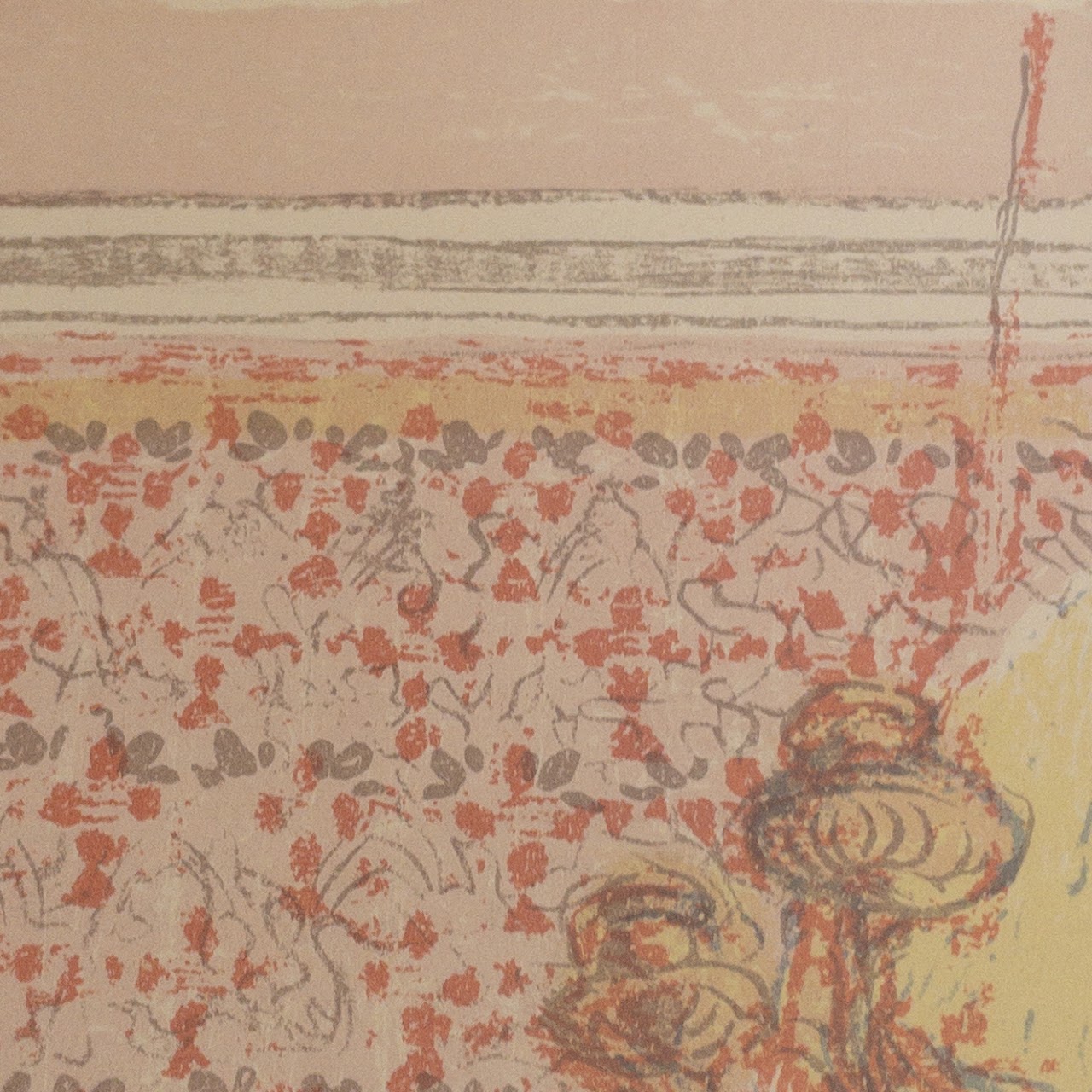 After Edouard Vuillard Unsigned 'Interior with Pink Wallpaper' Lithograph