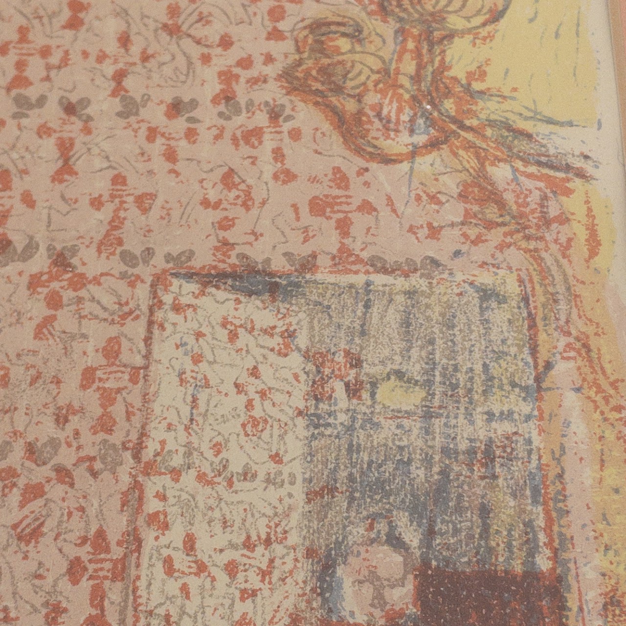 After Edouard Vuillard Unsigned 'Interior with Pink Wallpaper' Lithograph