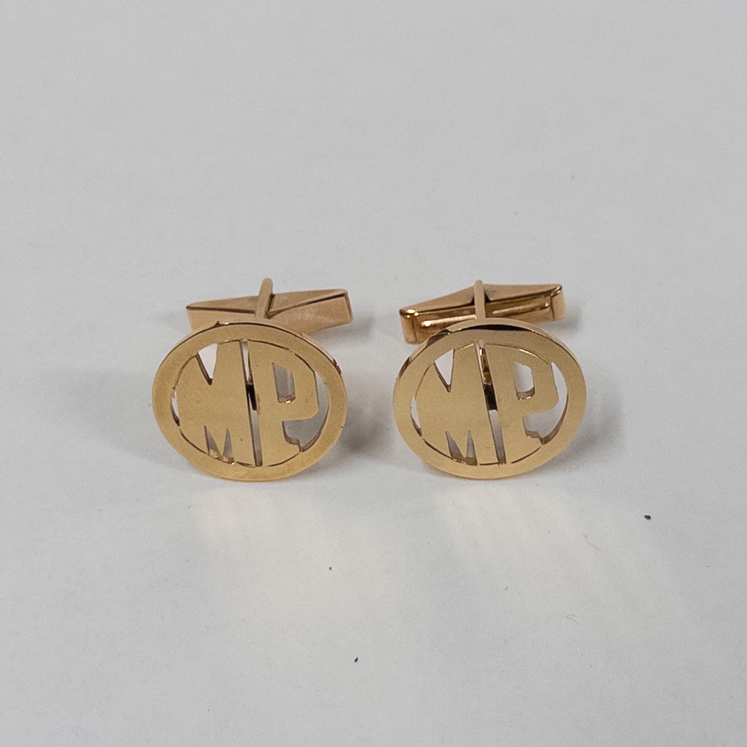 14K Gold Monogram Cufflinks