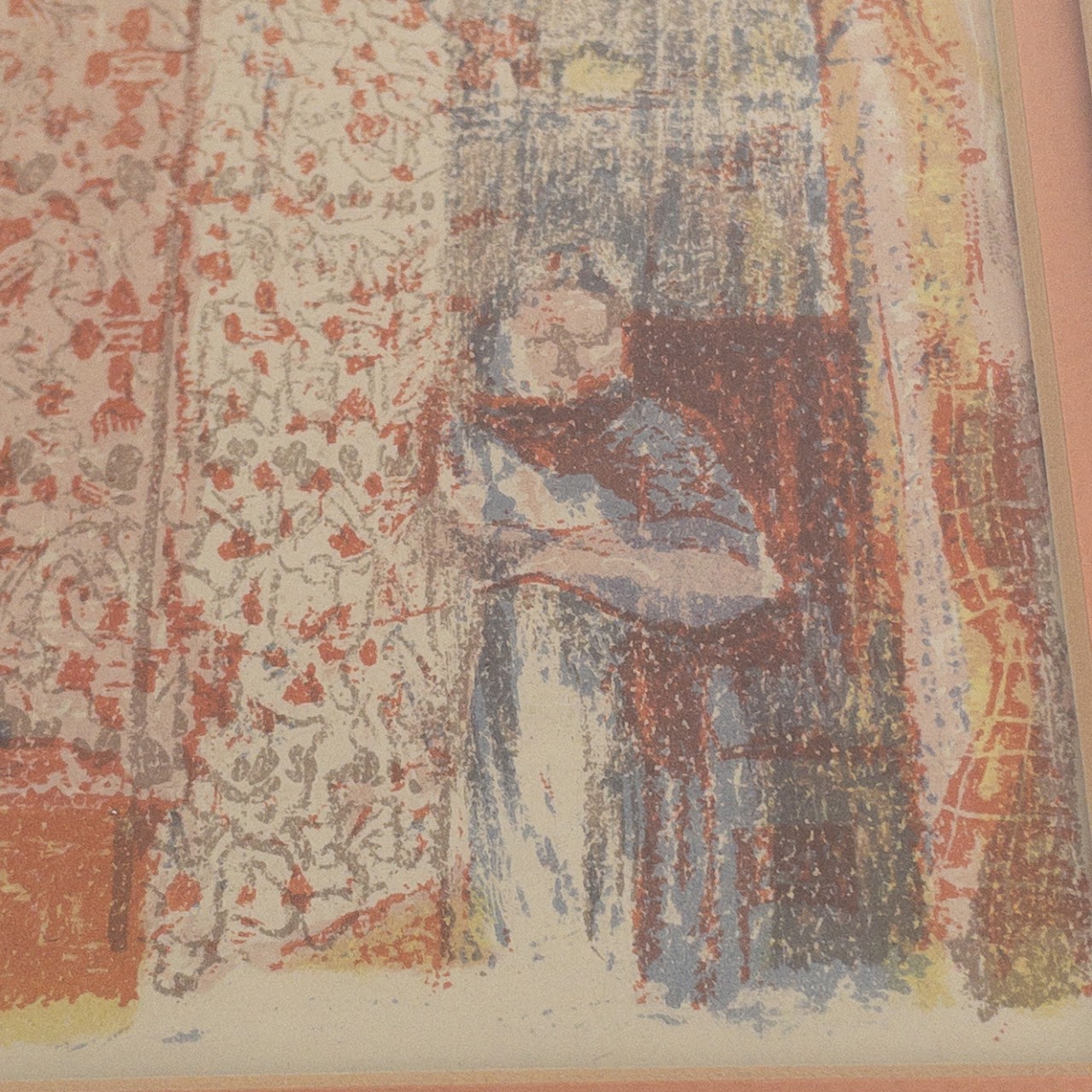 After Edouard Vuillard Unsigned 'Interior with Pink Wallpaper' Lithograph