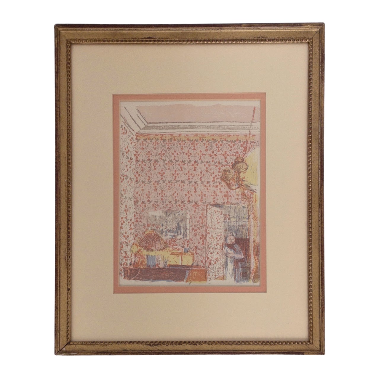 After Edouard Vuillard Unsigned 'Interior with Pink Wallpaper' Lithograph