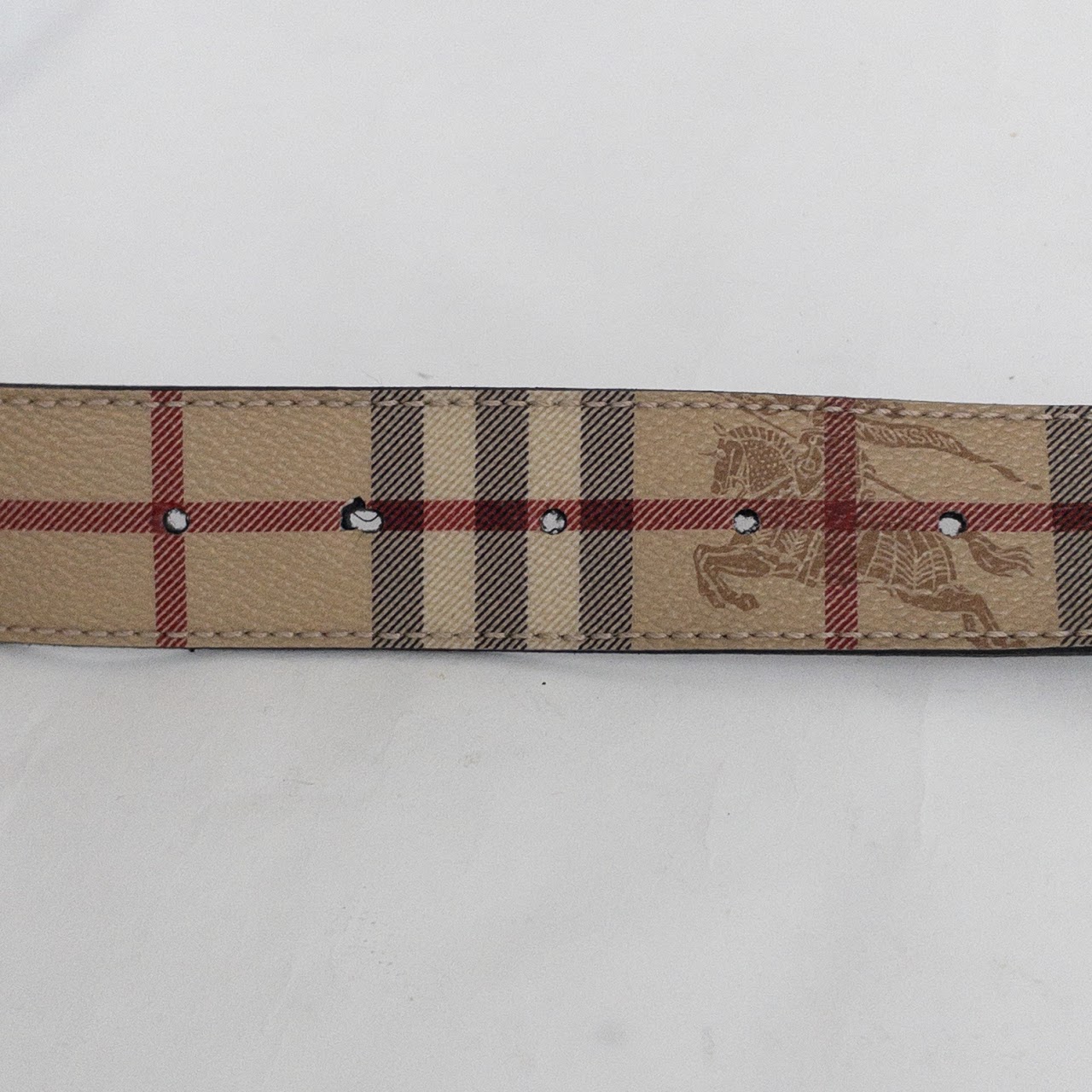 Burberry Coated Canvas Plaid Belt