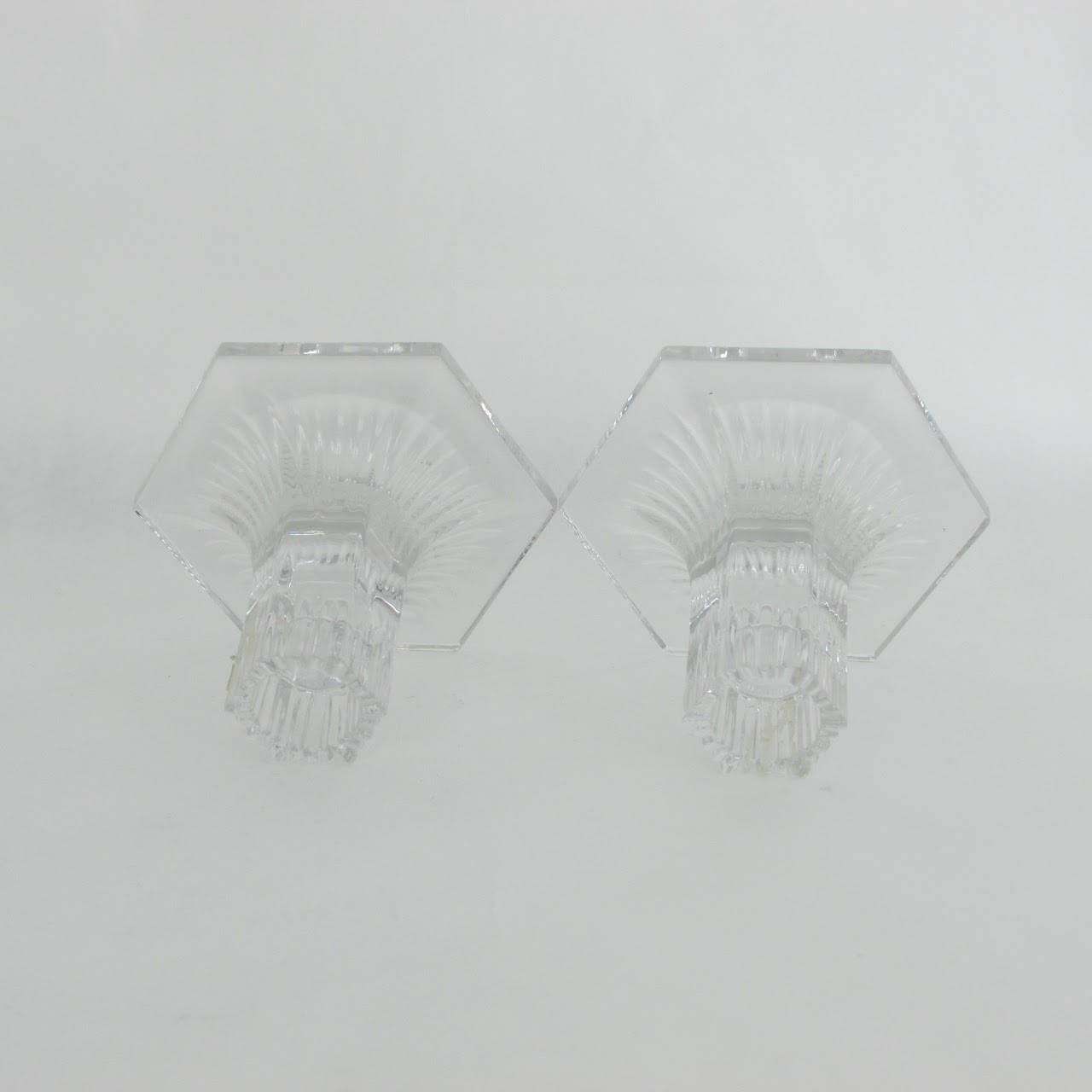 Tiffany & Co. Louis Comfort Tiffany Collection Crystal Candle Holder Pair