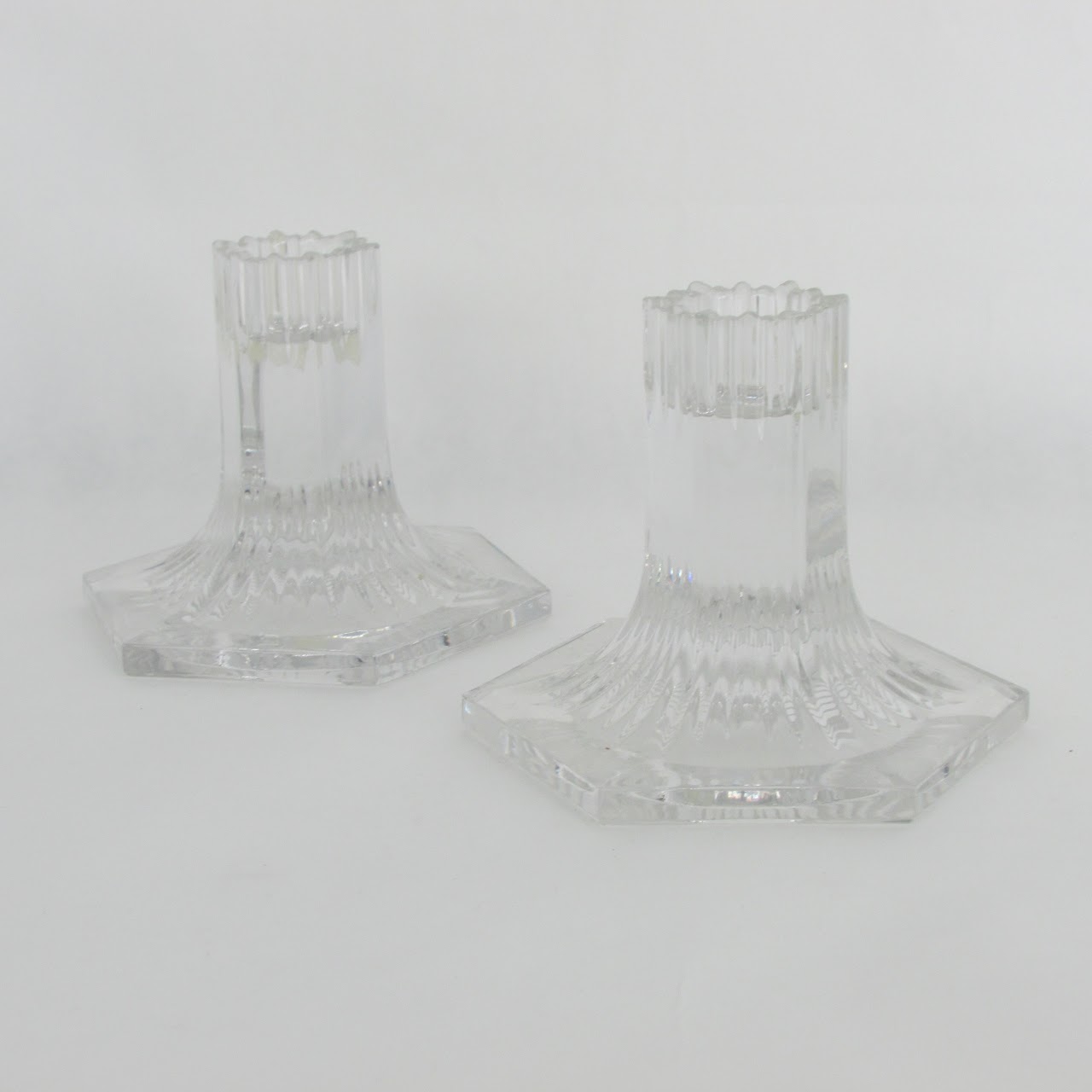 Tiffany & Co. Louis Comfort Tiffany Collection Crystal Candle Holder Pair